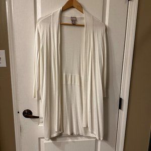 Chico's | Long Length Creamy White Open Front Cardigan Waistband XL Size 3